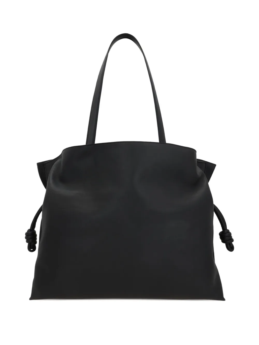 Loewe Large Flamenco Knot-detail Leather Tote Bag In Black