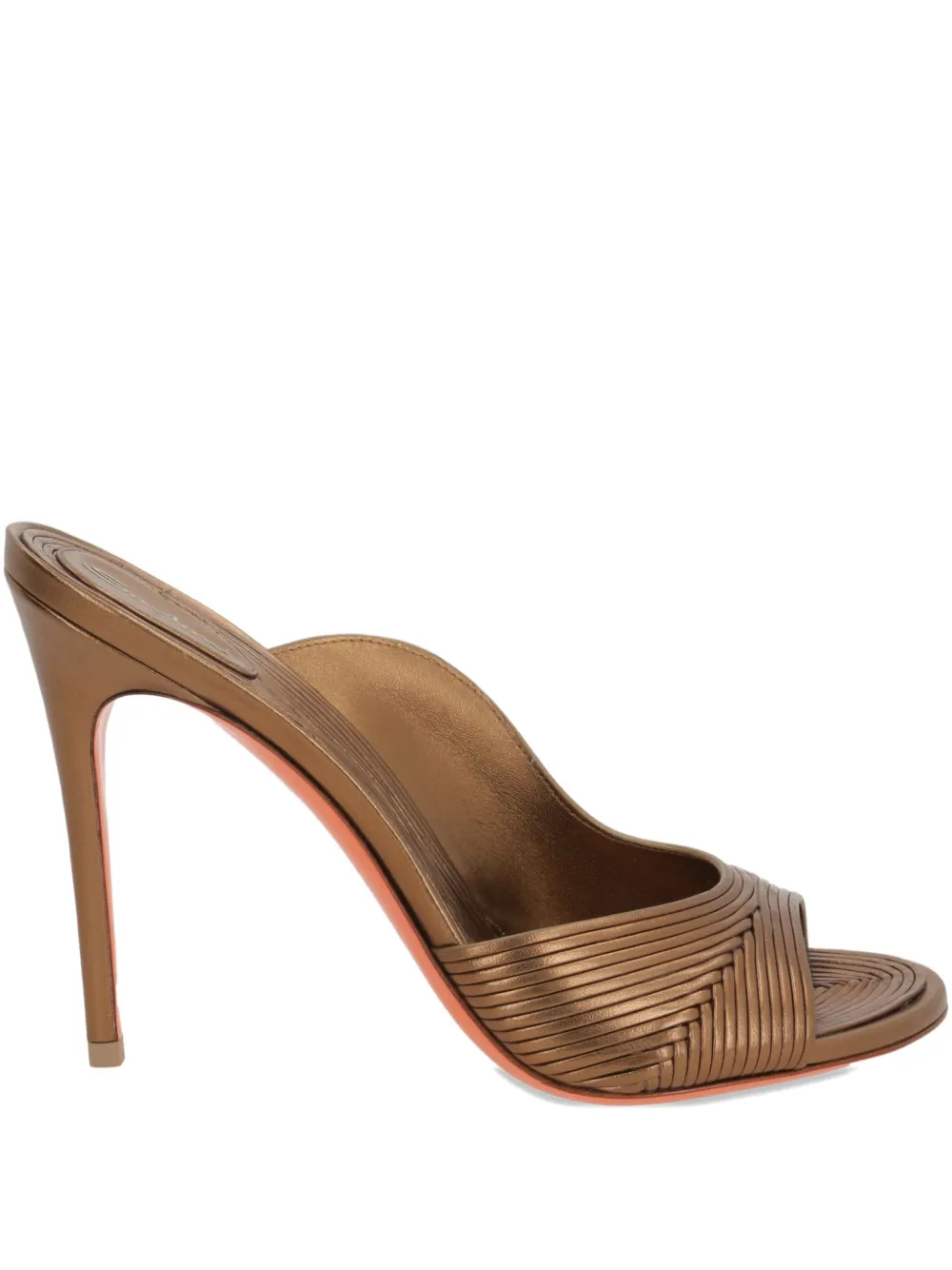 Santoni 105mm stiletto leather sandals Bruin