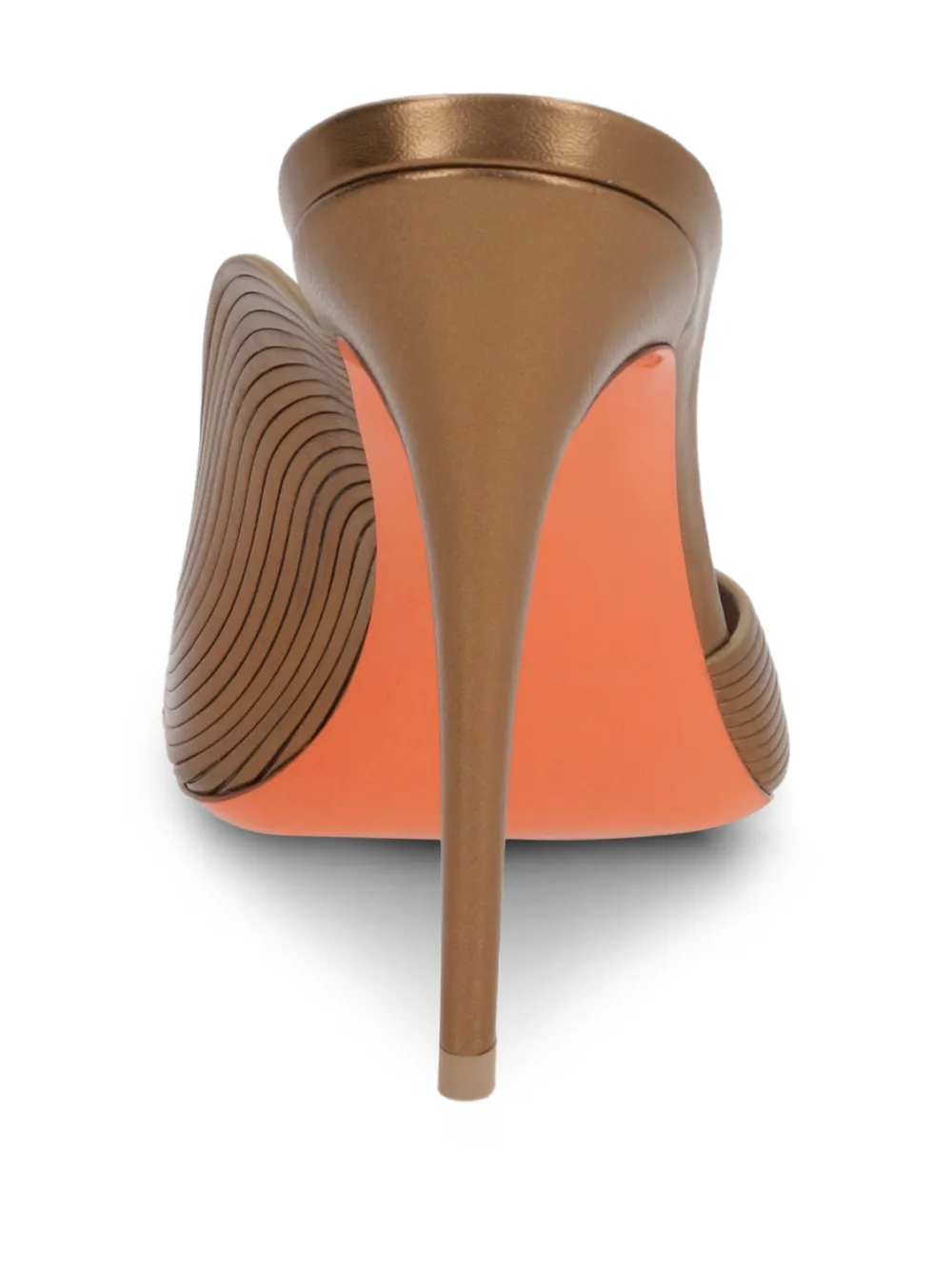 Santoni 105mm stiletto leather sandals Brown
