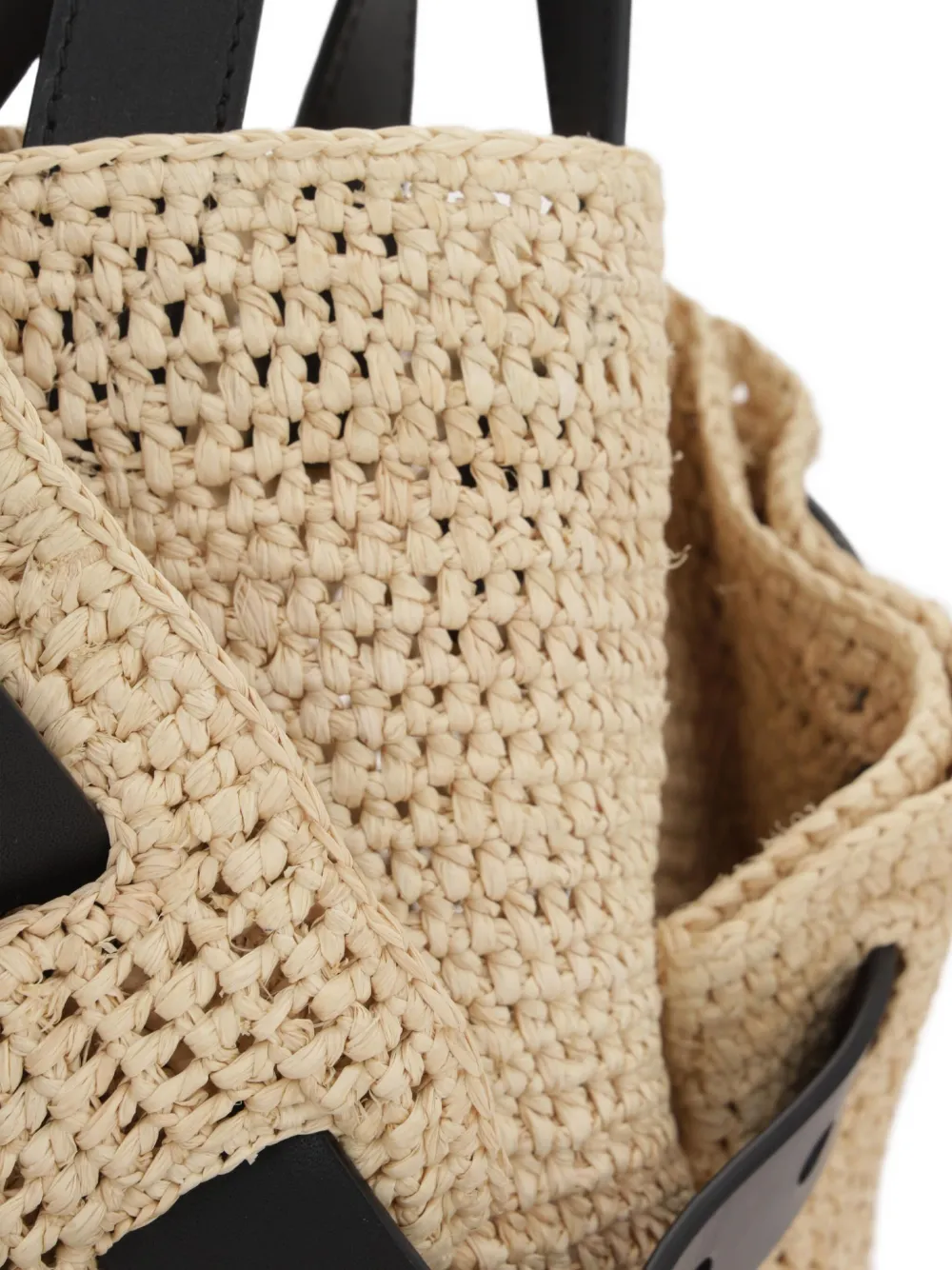 LOEWE Punch Hole raffia gehaakte mini-crossbodytas Beige