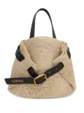 LOEWE mini Punch Hole rafia-crochet cross body bag - Neutrals