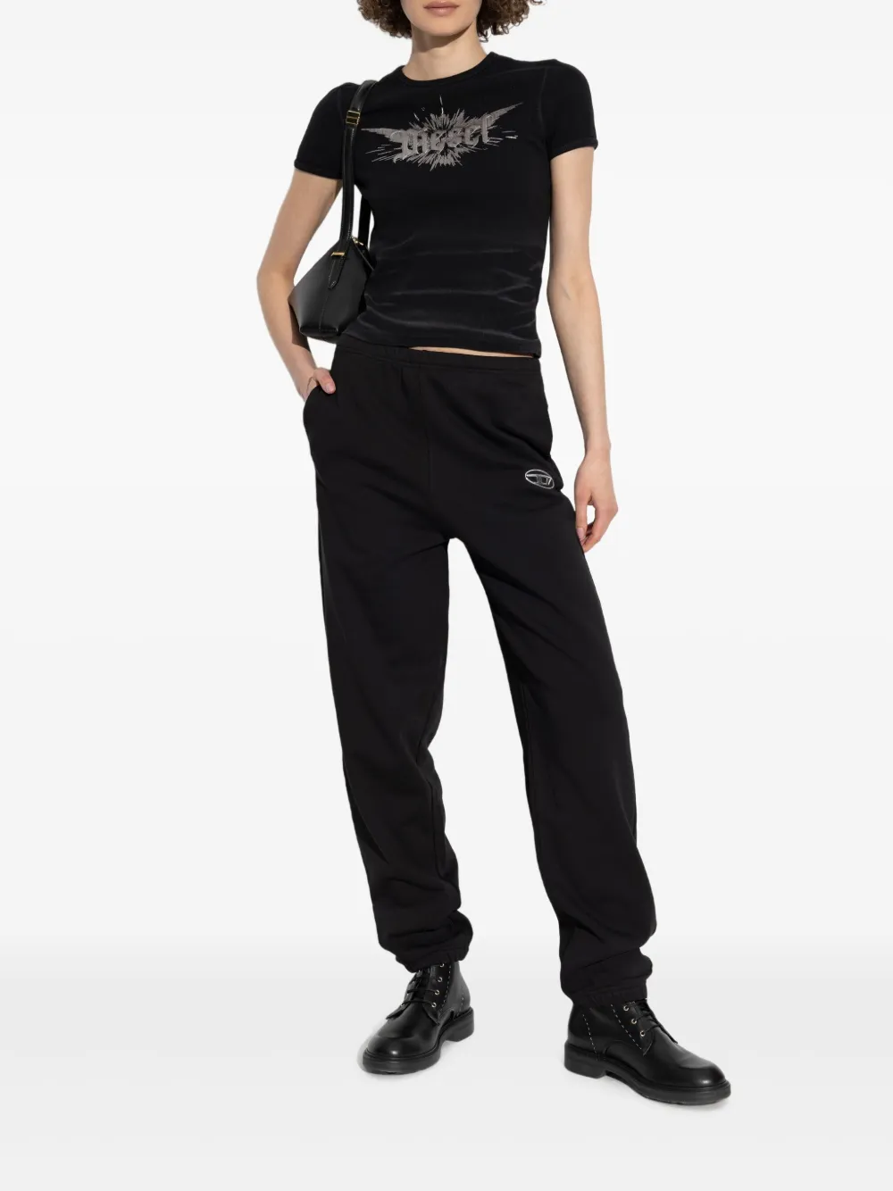 Diesel Trainingsbroek met elastische tailleband - Zwart