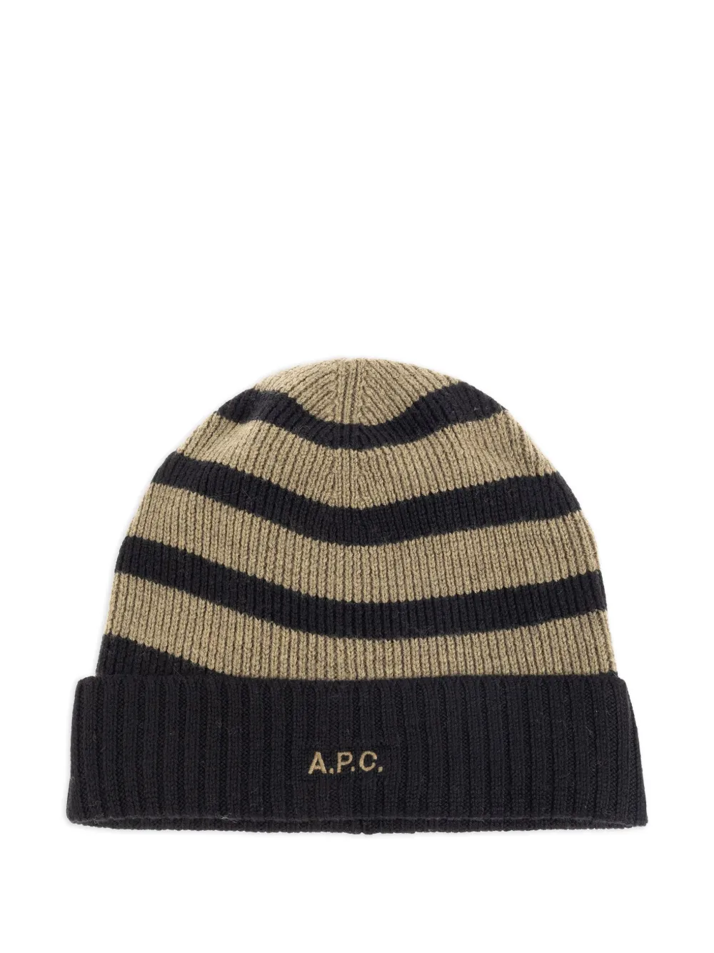 A.P.C. Gestreepte muts Zwart