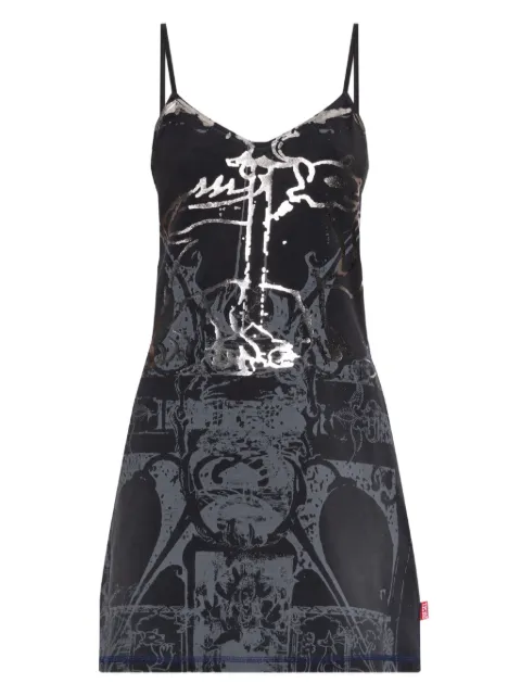 Diesel D-Longy metallic-print slip dress