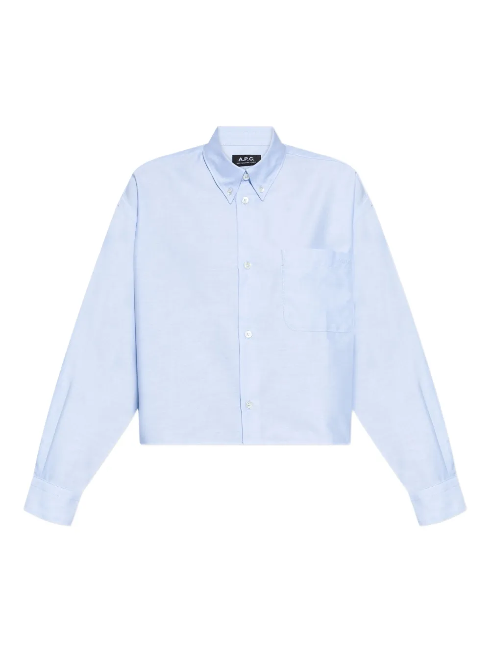 A.P.C. button-up cropped shirt | Blue | Image 1