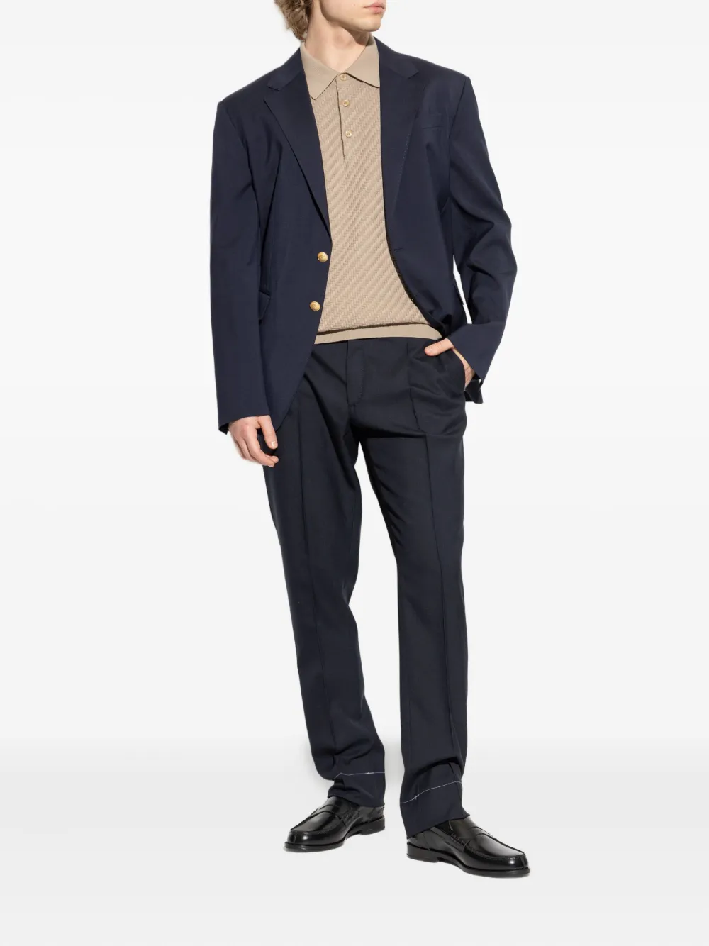Brioni pleated tailored trousers - Blauw