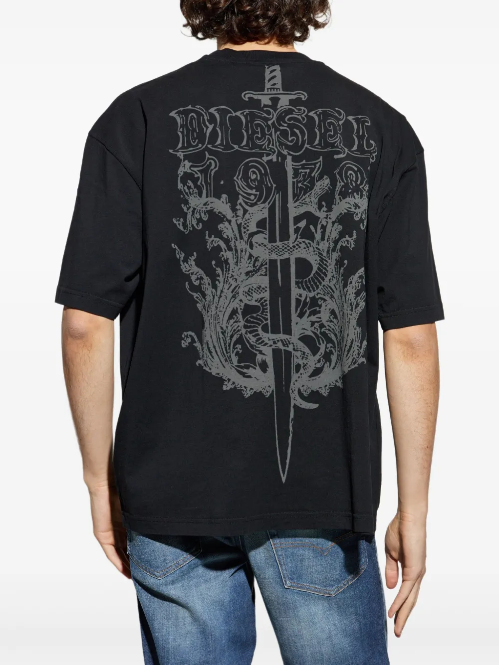 Diesel Boggy T-shirt met geborduurd logo Zwart
