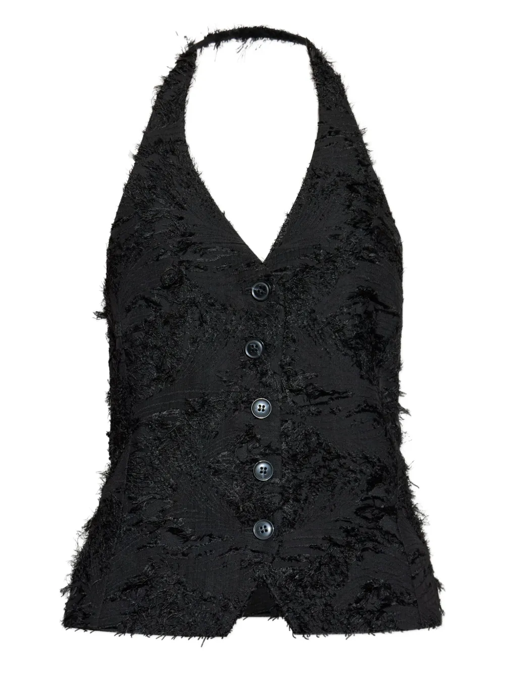 SAMSOE SAMSOE Salazio feathered halterneck top | Black | Image 1