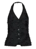 SAMSOE SAMSOE Salazio feathered halterneck top - Black