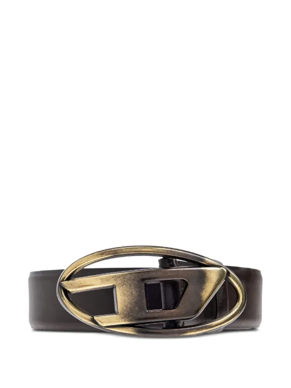 dieselオーバルDベルト Diesel オーバル Dロゴ レザーベルト | ブラウン | FARFETCH JP