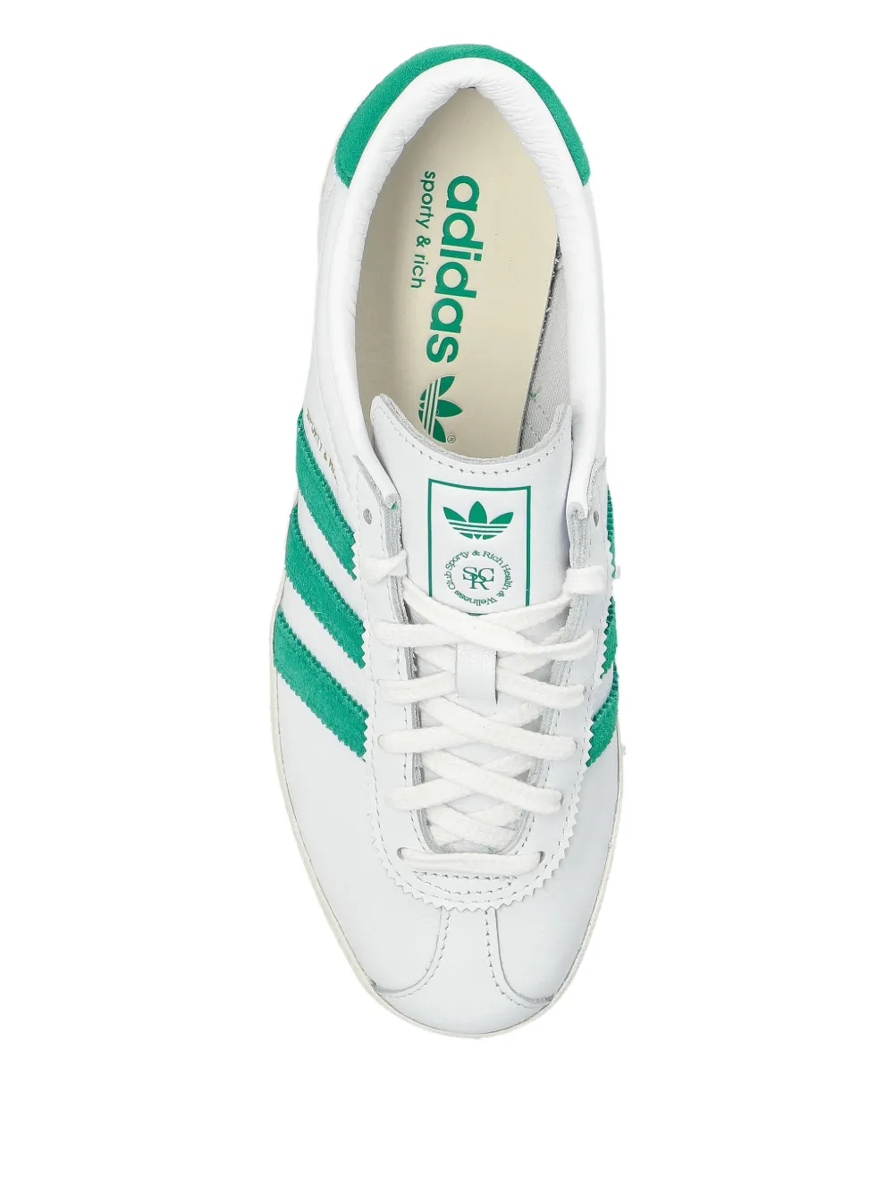 adidas leather three-stripe trainers White