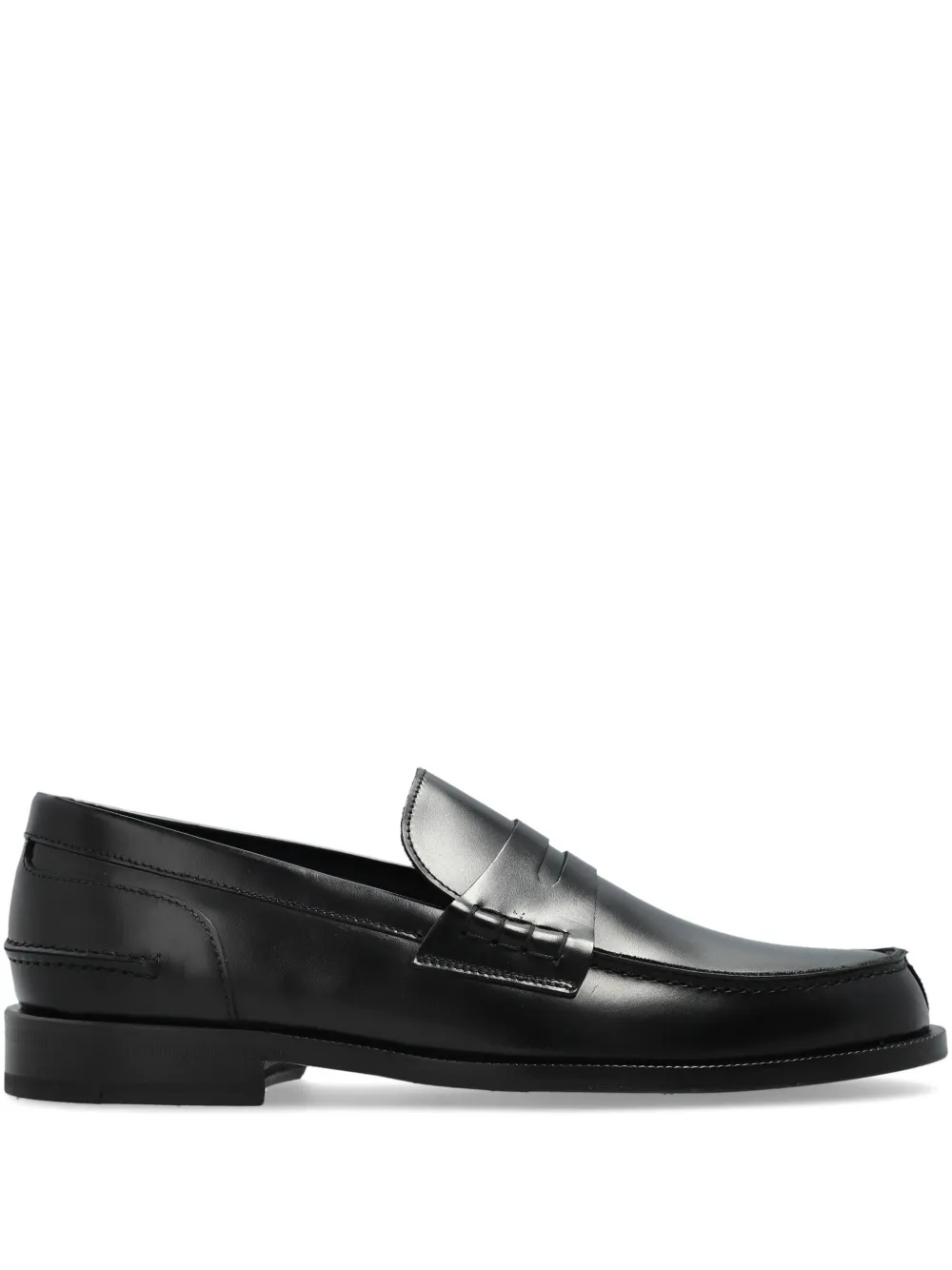 Brioni penny-slot leather loafers Black
