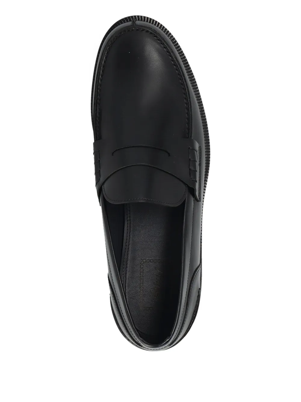 Brioni penny-slot leather loafers Black