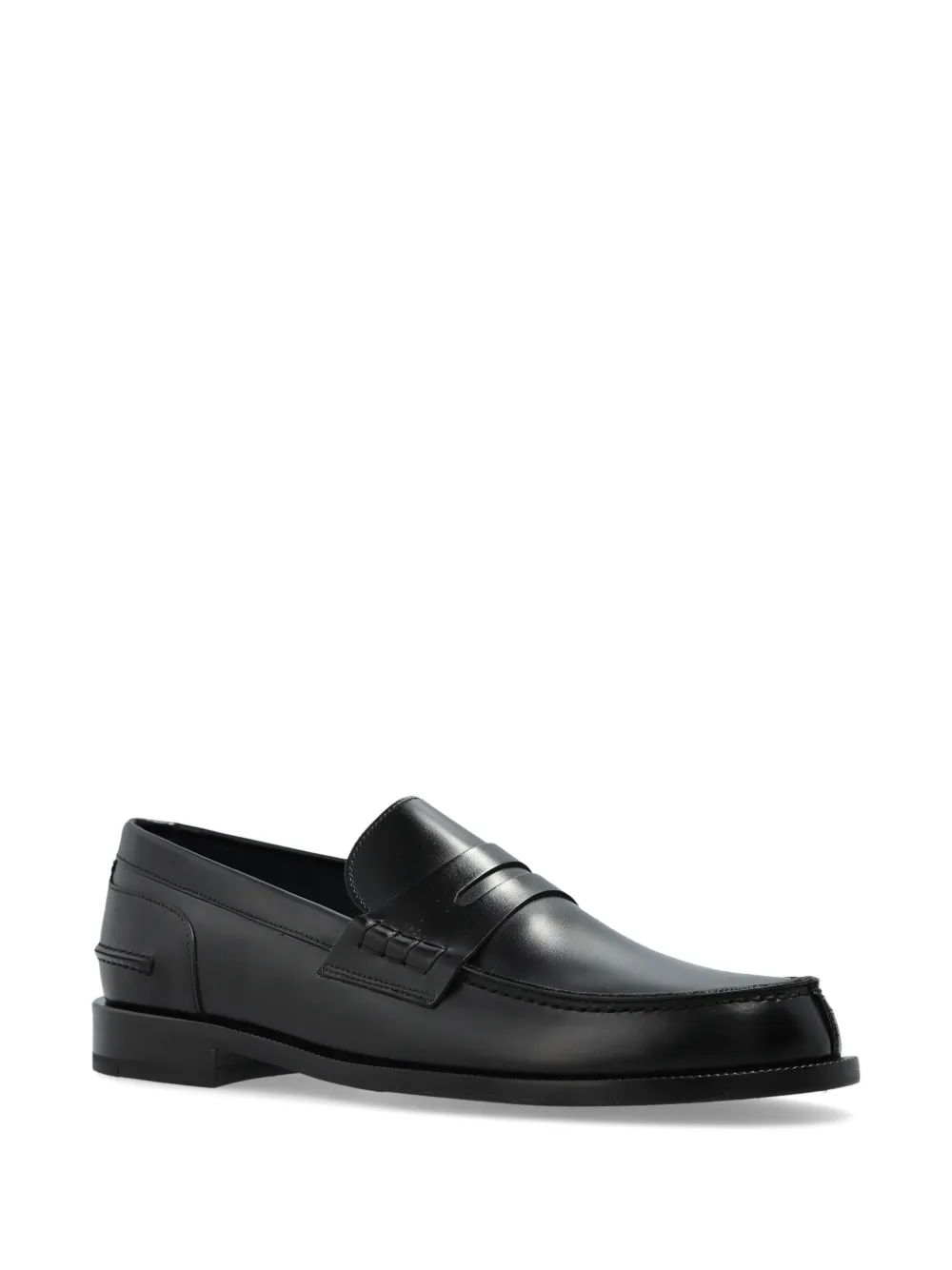 Brioni penny-slot leather loafers - Zwart