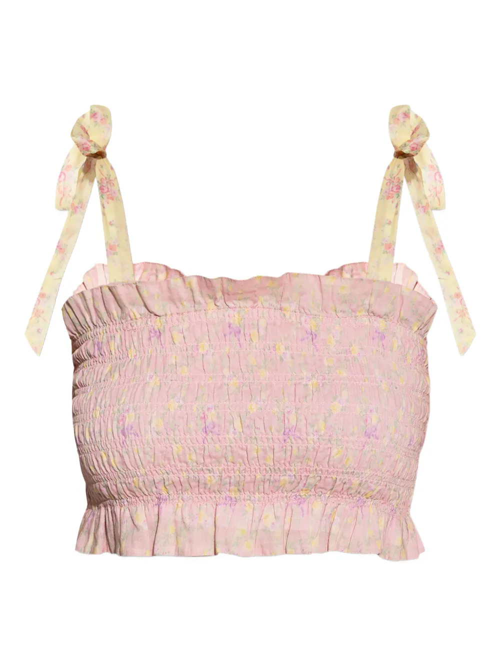 LoveShackFancy シャーリング クロップドトップ - ピンク LoveShackFancy シャーリング クロップドトップ - ピンク