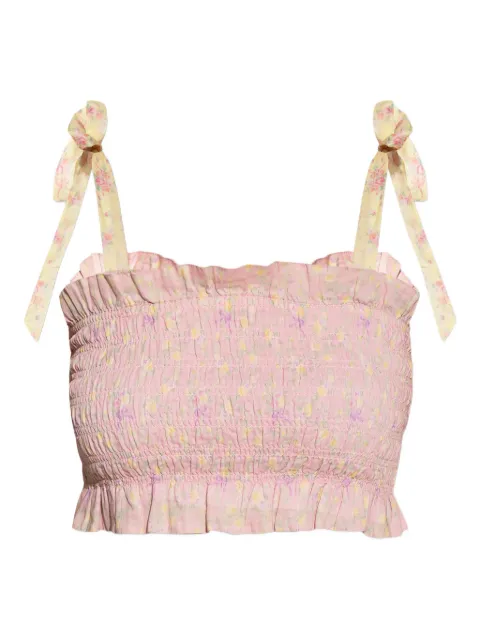 LoveShackFancy haut crop à fronces