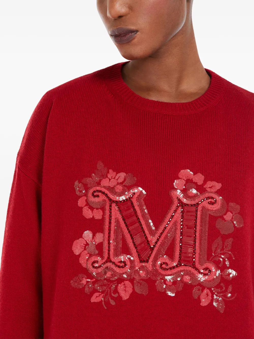 Max Mara sequin-embellished jumper Rood