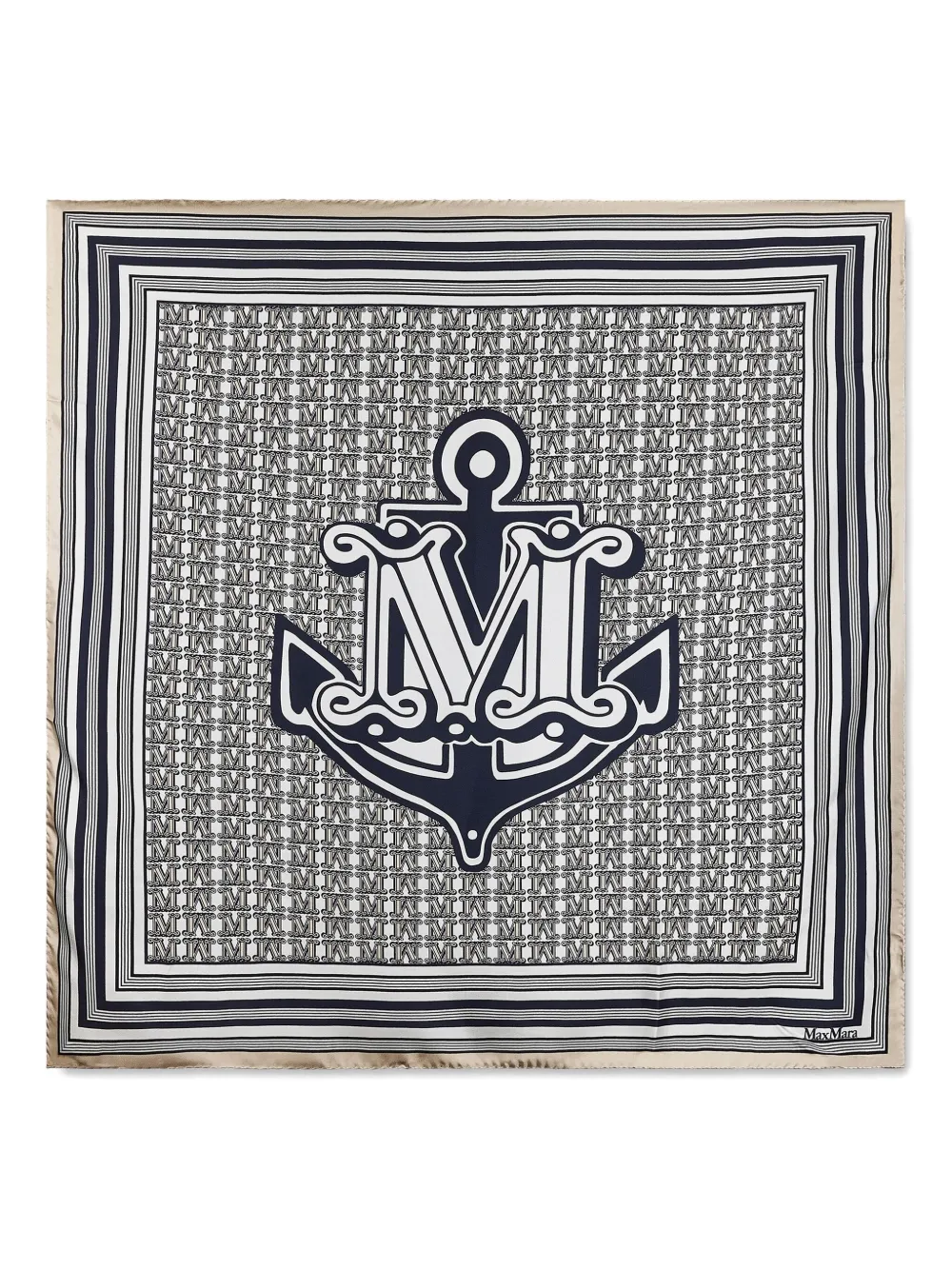 Max Mara silk scarf Blauw