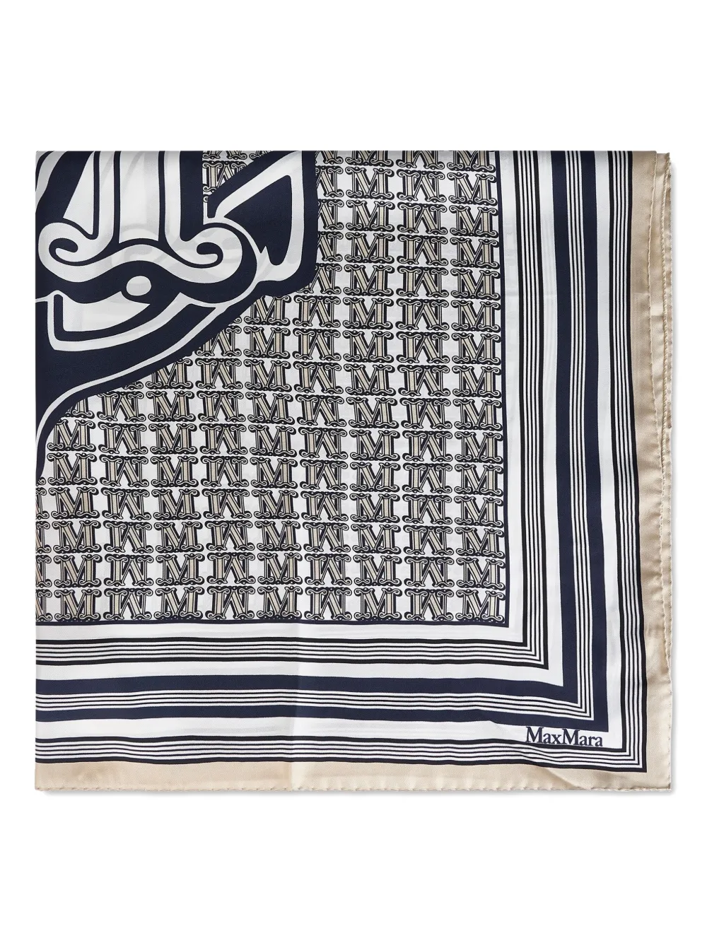 Max Mara silk scarf Blauw