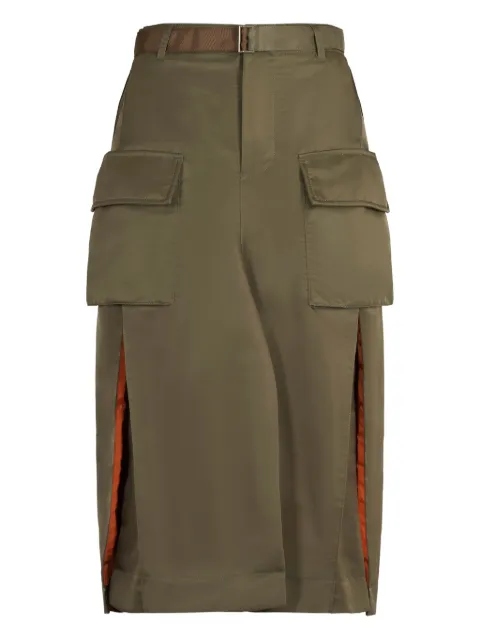 sacai تنورة ميدي بجيب كارغو