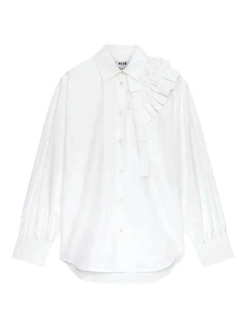 MSGM ruffle-detail long-sleeved shirt