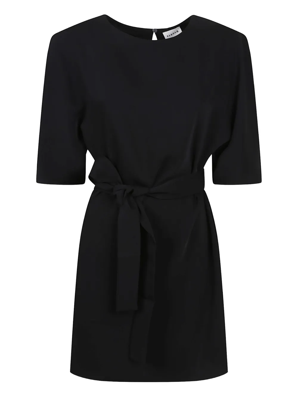 P.A.R.O.S.H. belted puff-sleeve dress | Black | Image 1