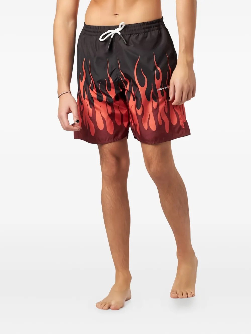 Vision Of Super Flame-print Swim Shorts In Black