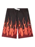Vision Of Super flame-print swim shorts - Black