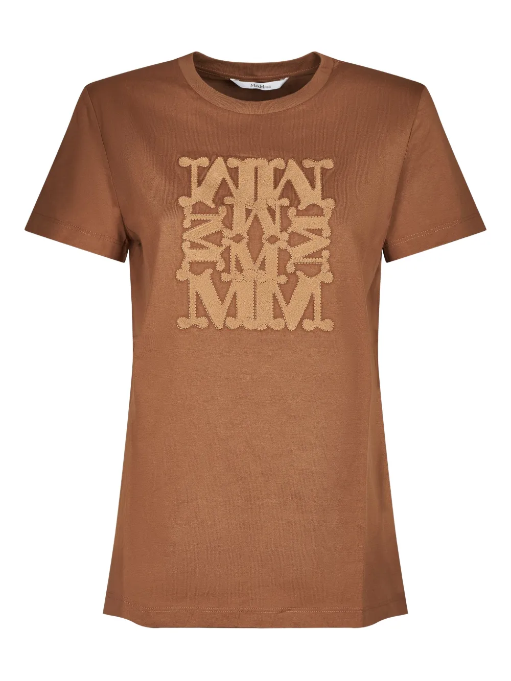 Max Mara T-shirt met logodetail Bruin