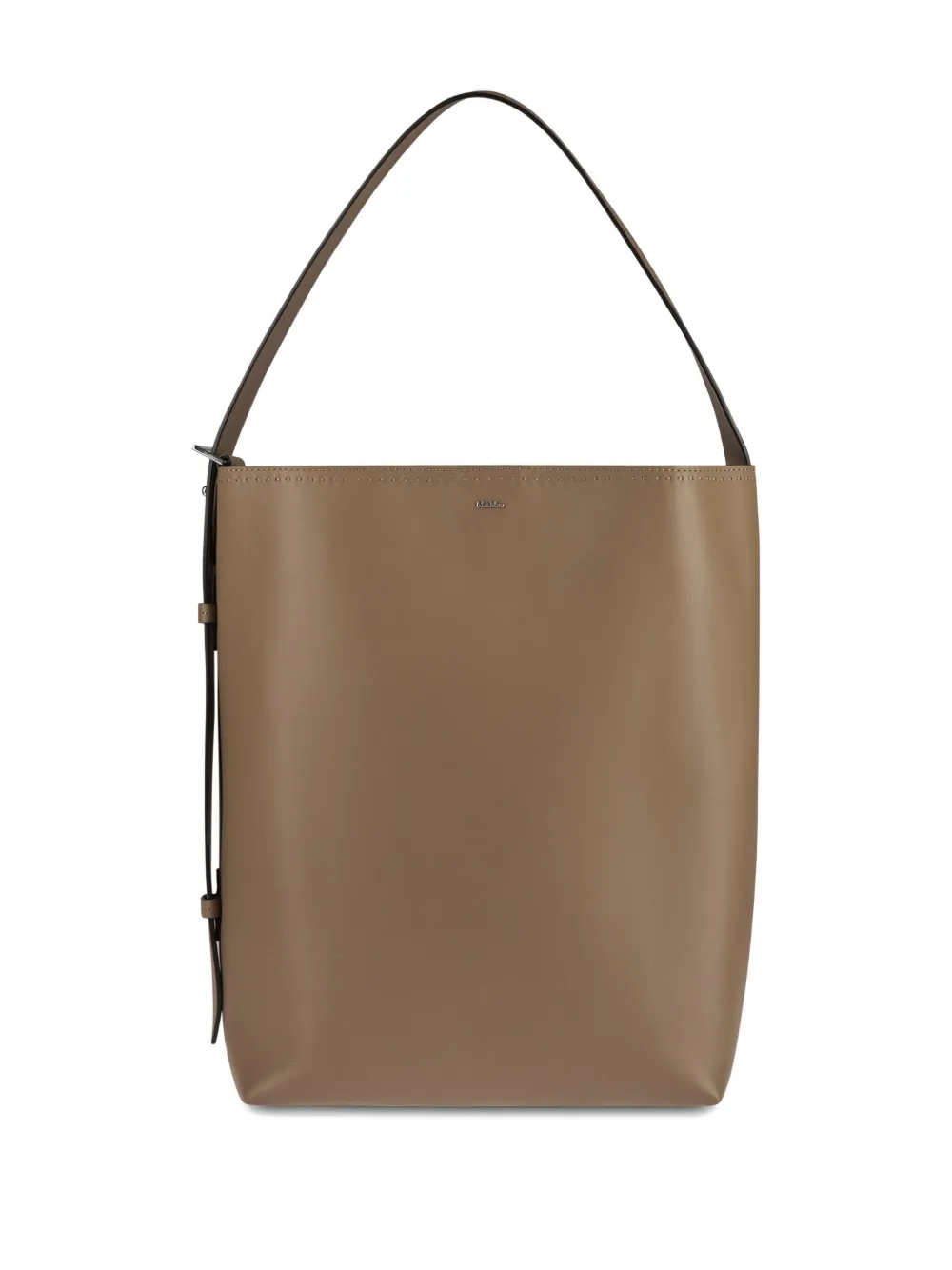 Max Mara Leren shopper Bruin