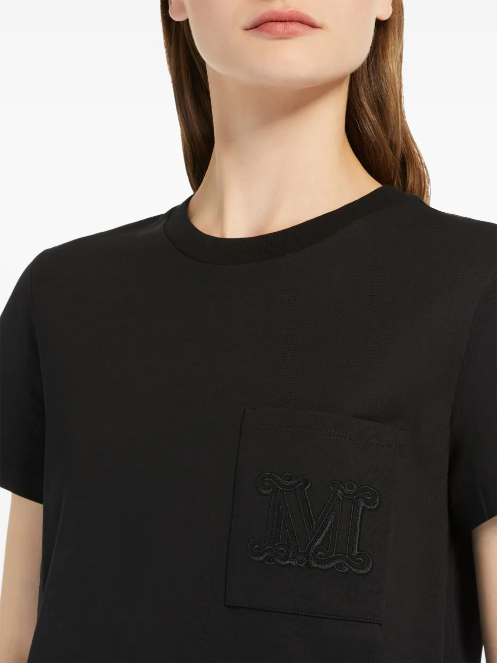 Max Mara T-shirt met geborduurd logo Zwart