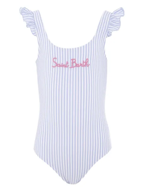 MC2 Saint Barth Kids Tilda striped ruffled swimsuit