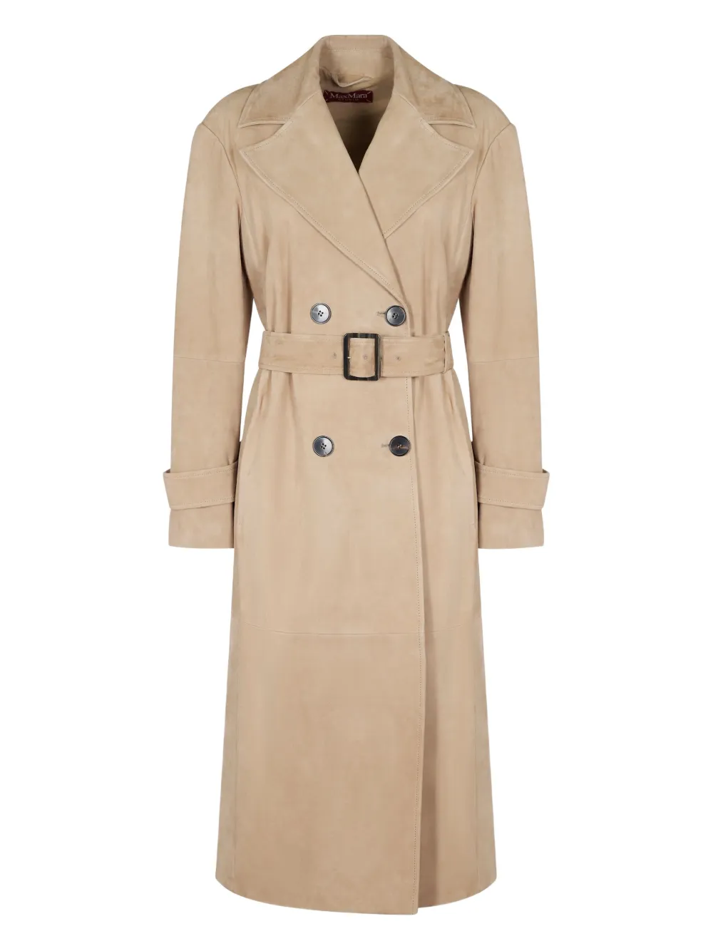 Max Mara trench en daim Farnese à boutonnière croisée | tons neutres | Image 1
