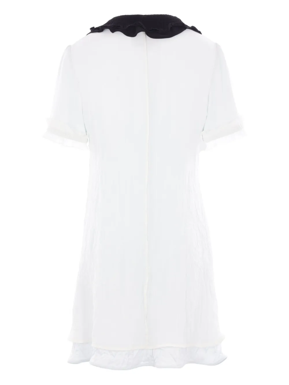 Jil Sander Jurk met wingtip kraag en ruches Wit