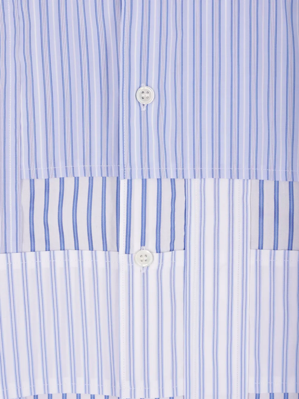 Comme Des Garçons Shirt striped patchwork shirt Blauw
