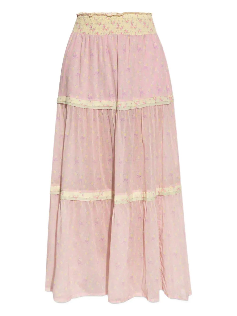 LoveShackFancy floral-print maxi skirt | Pink | Image 1