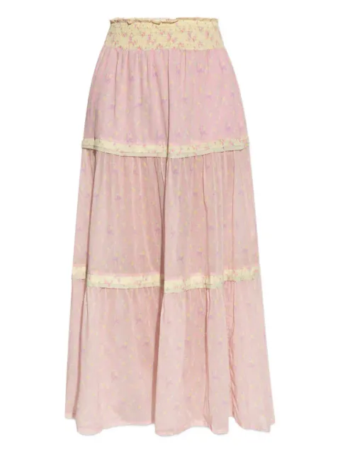 LoveShackFancy floral-print maxi skirt
