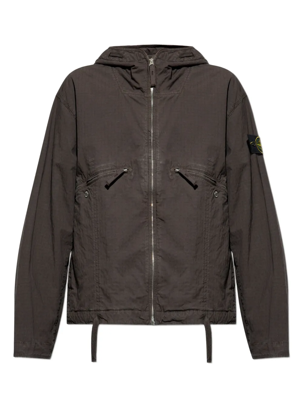Stone Island hooded zip-up jacket | Brown | Image 1