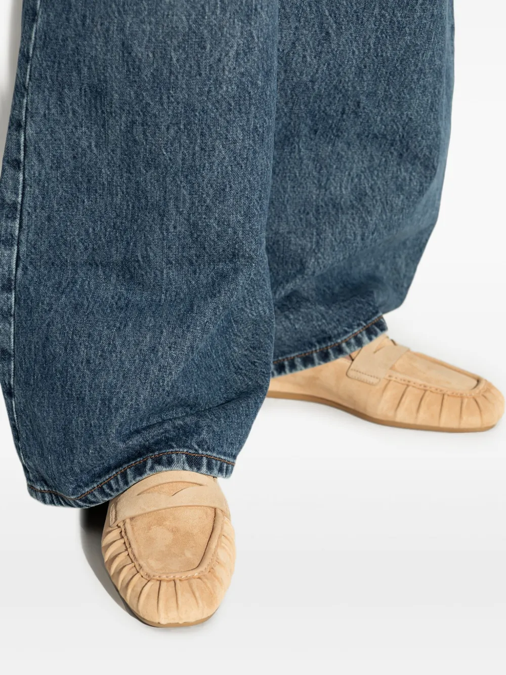 Stuart Weitzman Brooks suede loafers Neutrals