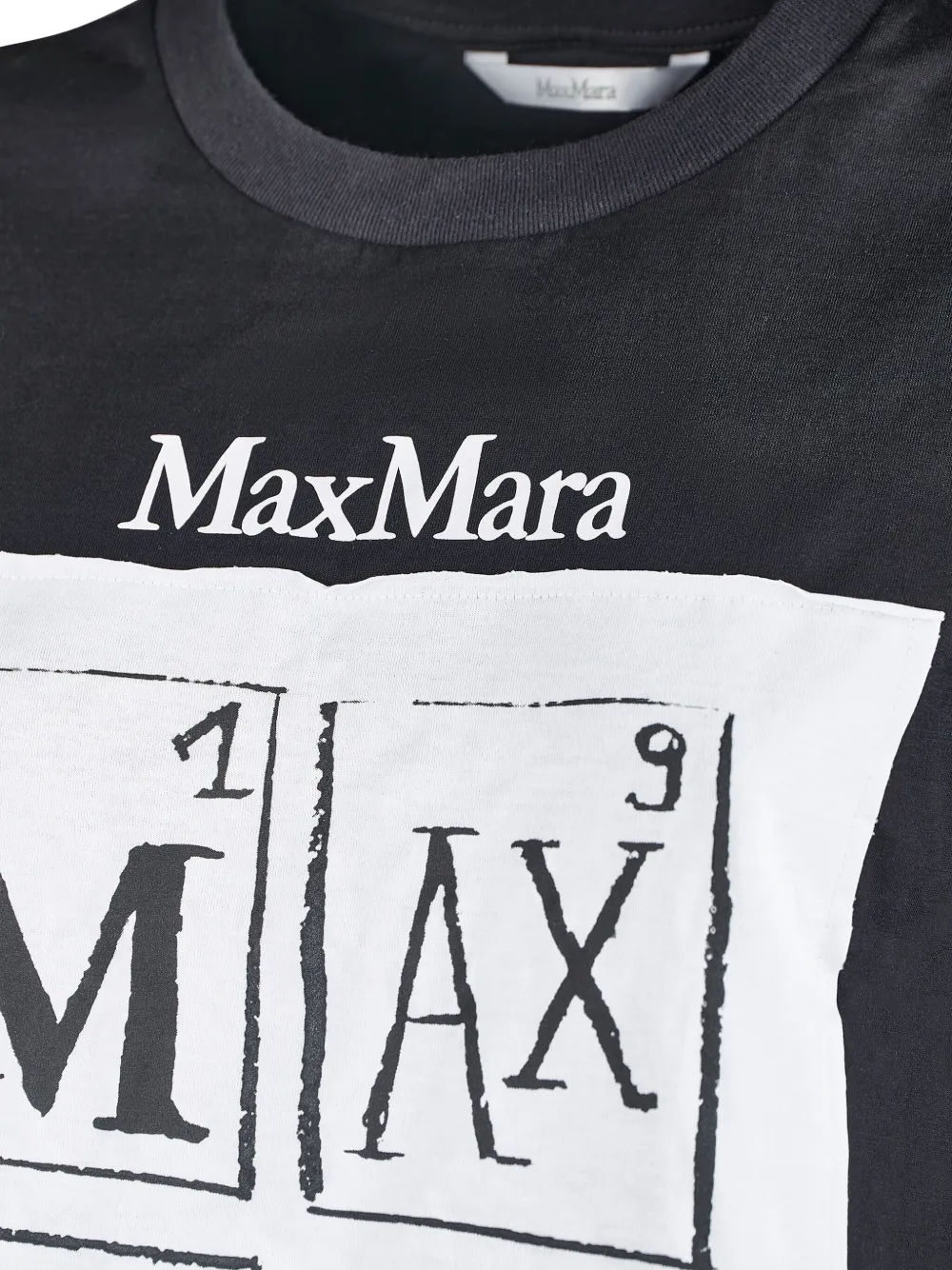 Max Mara Katoenen T-shirt met logoprint Zwart