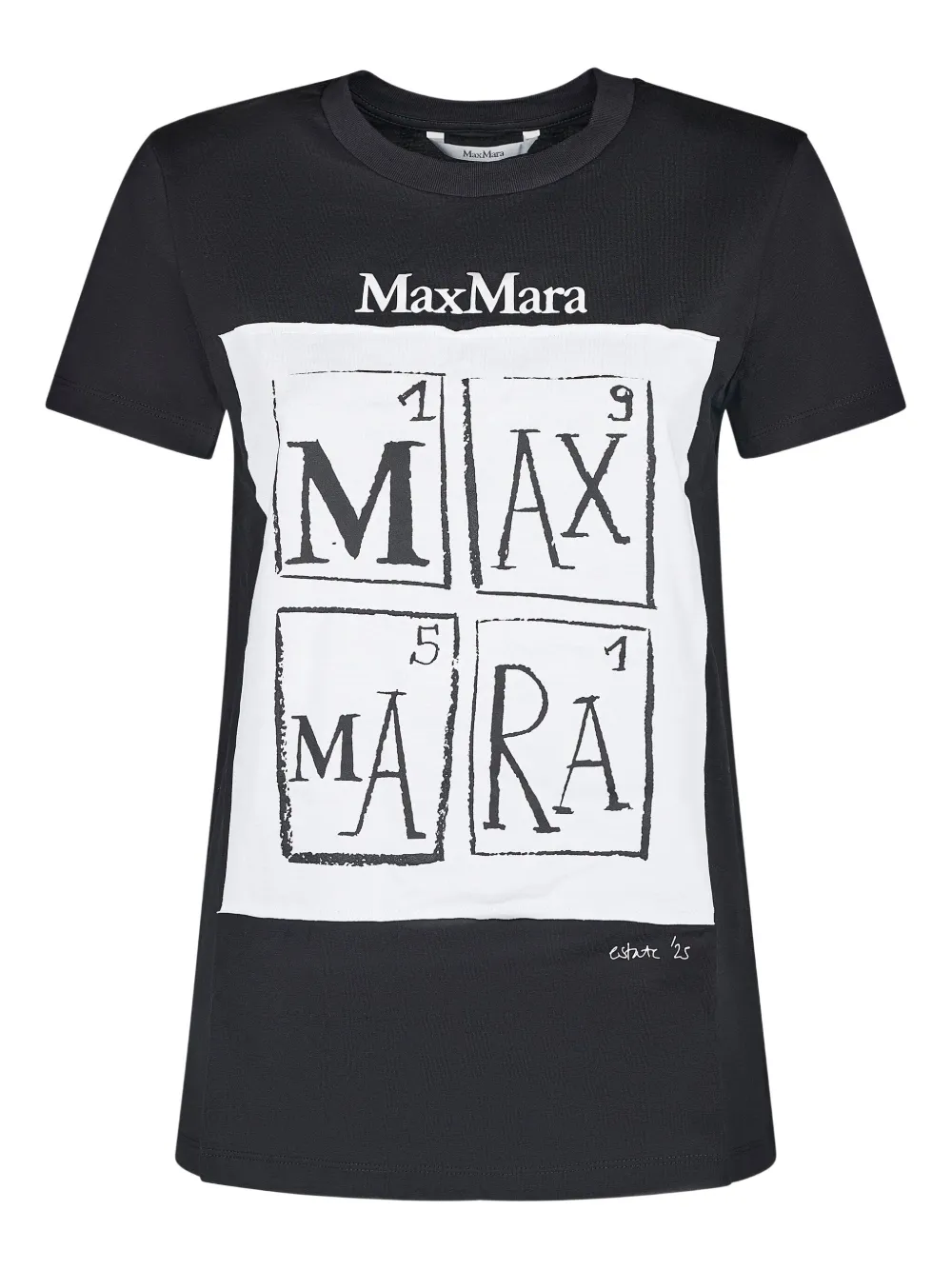 Max Mara Katoenen T-shirt met logoprint Zwart
