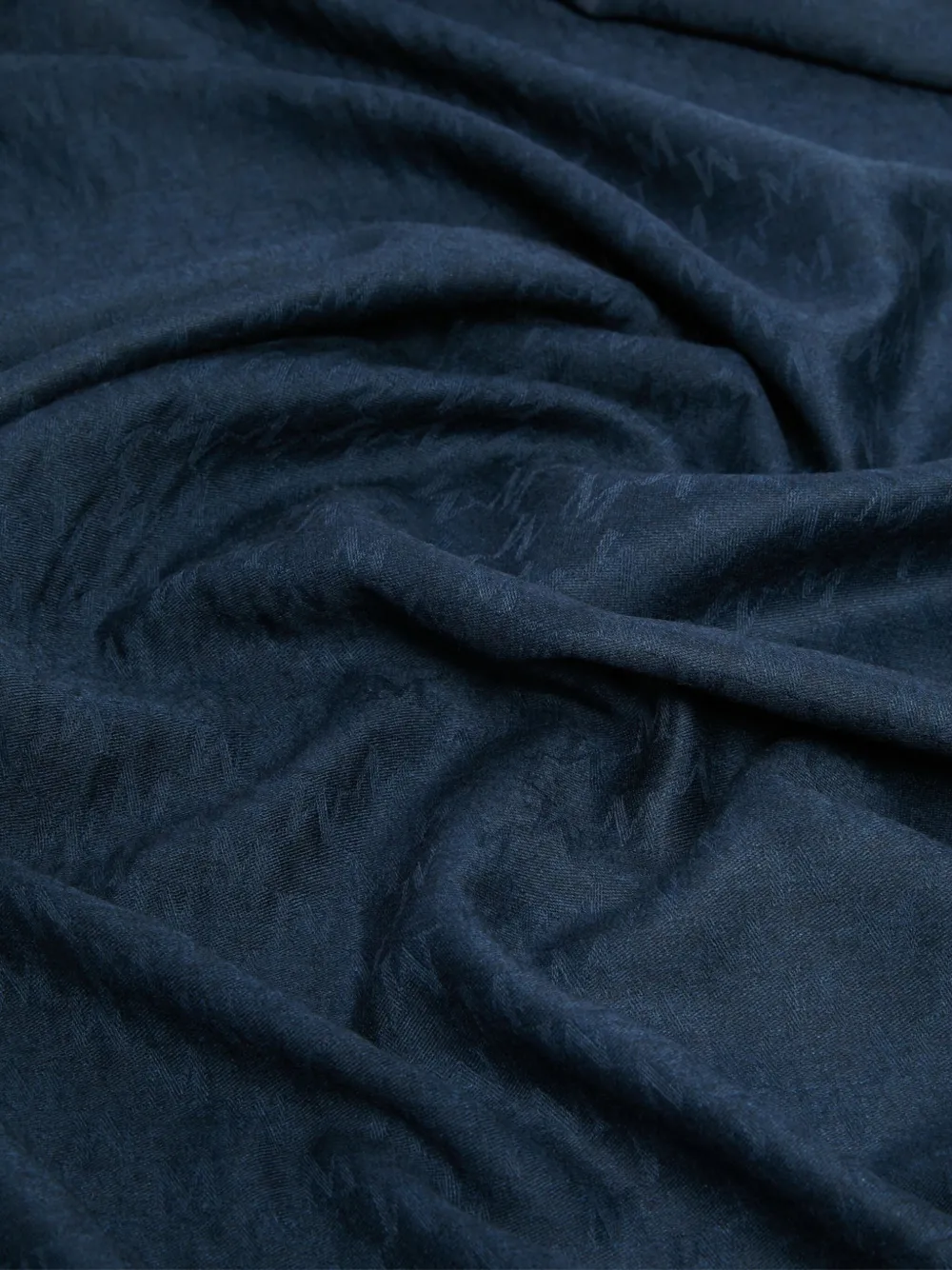 Max Mara Sjaal met franje en textuur Blauw