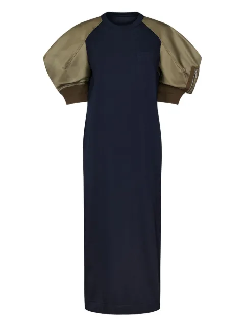 sacai puff-sleeve maxi dress