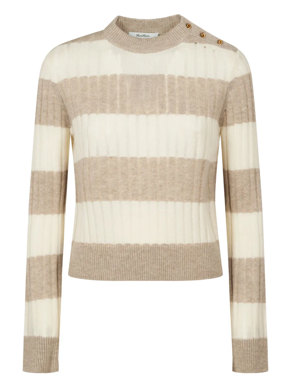 Max Mara ストライプ セーター - ホワイト Max Mara ストライプ セーター - ホワイト
