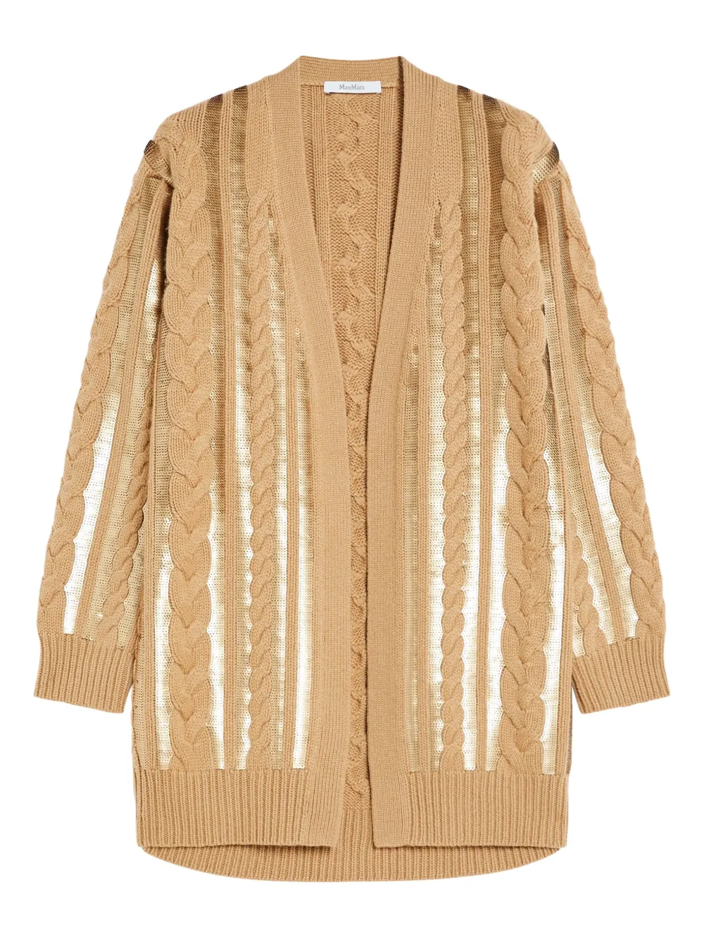 Max Mara sequin-embellished cable-knit cardigan Bruin