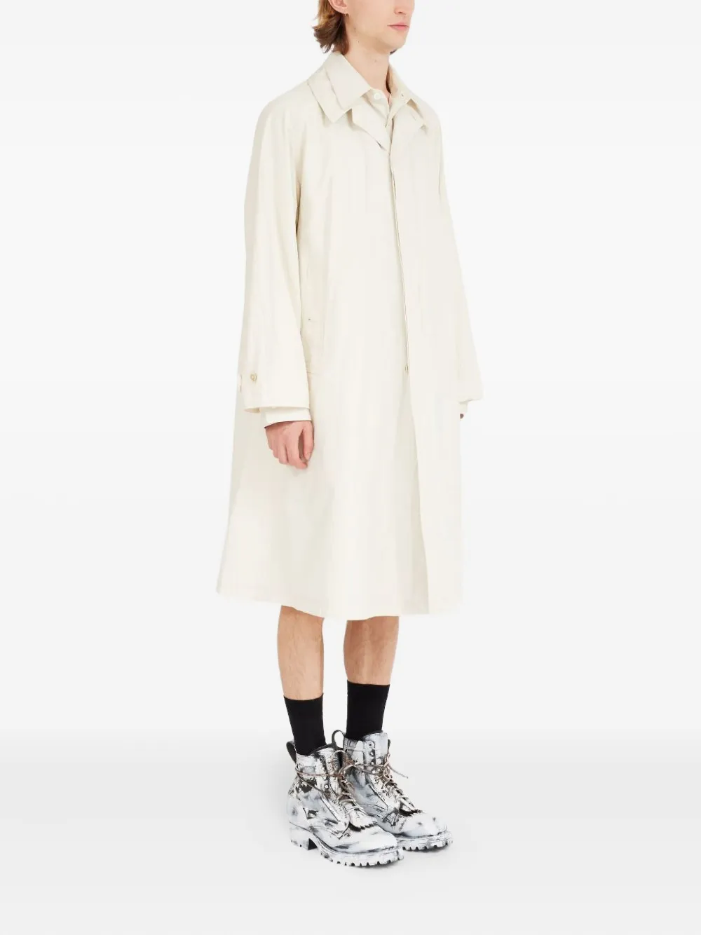 Maison Margiela Trenchcoat met puntkraag Wit