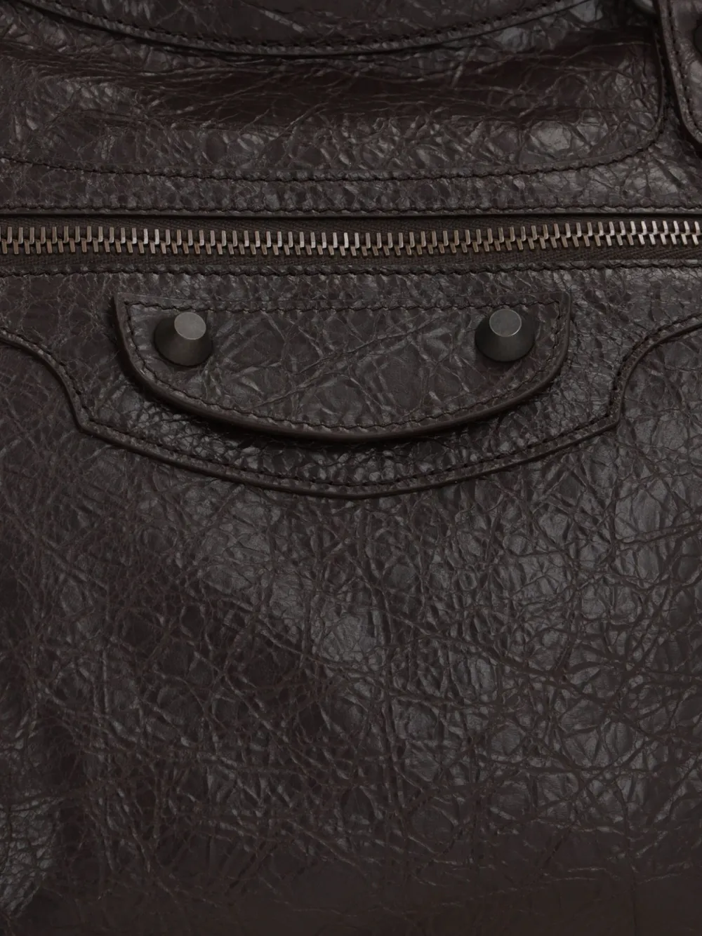 Balenciaga Le City leren shopper verfraaid met studs Bruin