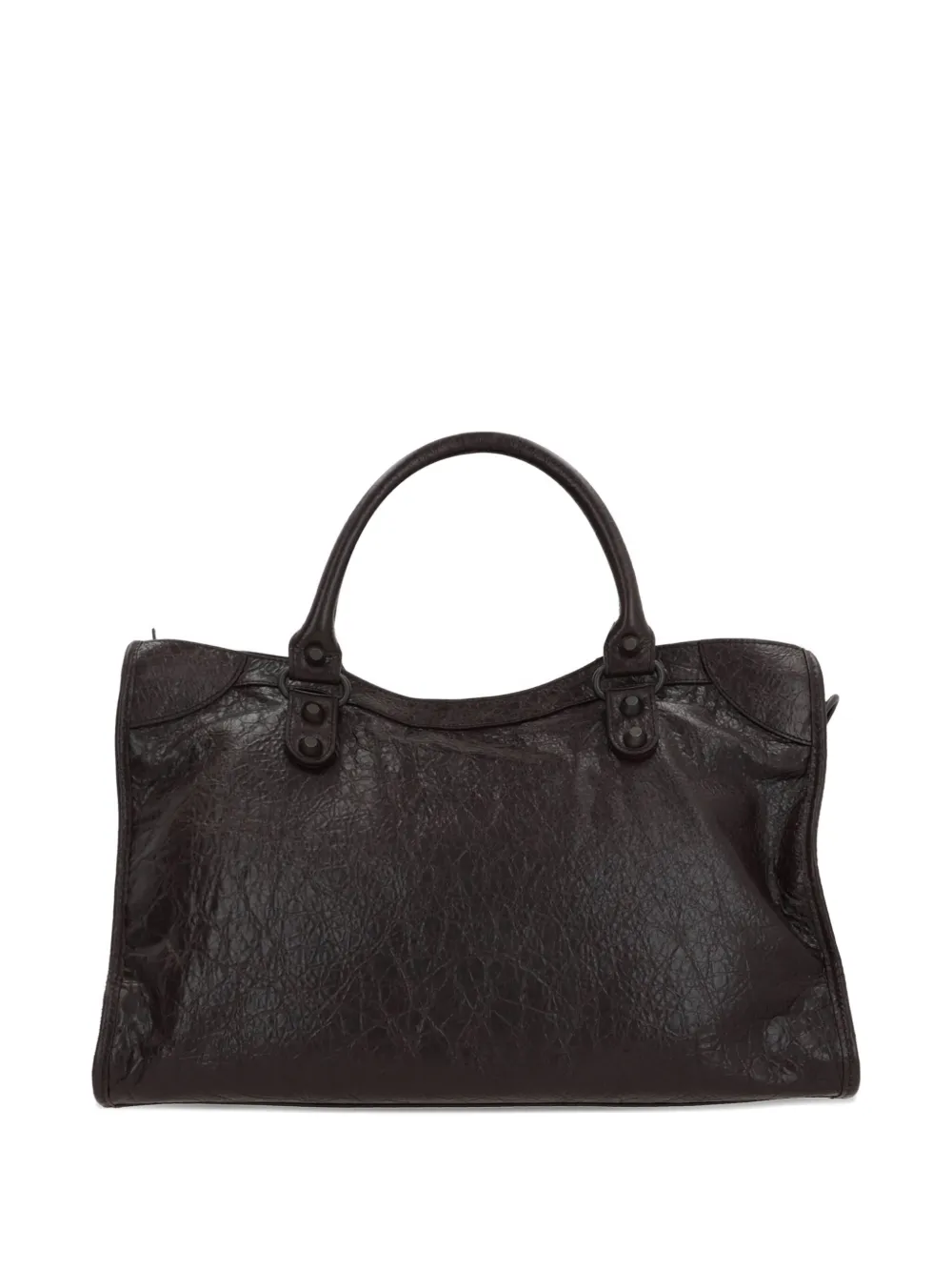 Balenciaga Le City leren shopper verfraaid met studs Bruin