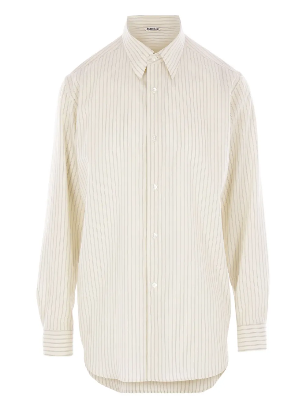 Auralee Gestreept poloshirt Wit