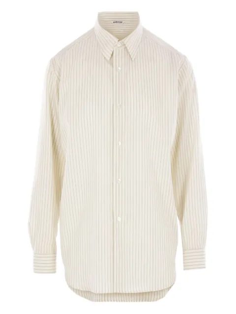 Auralee striped wool shirt